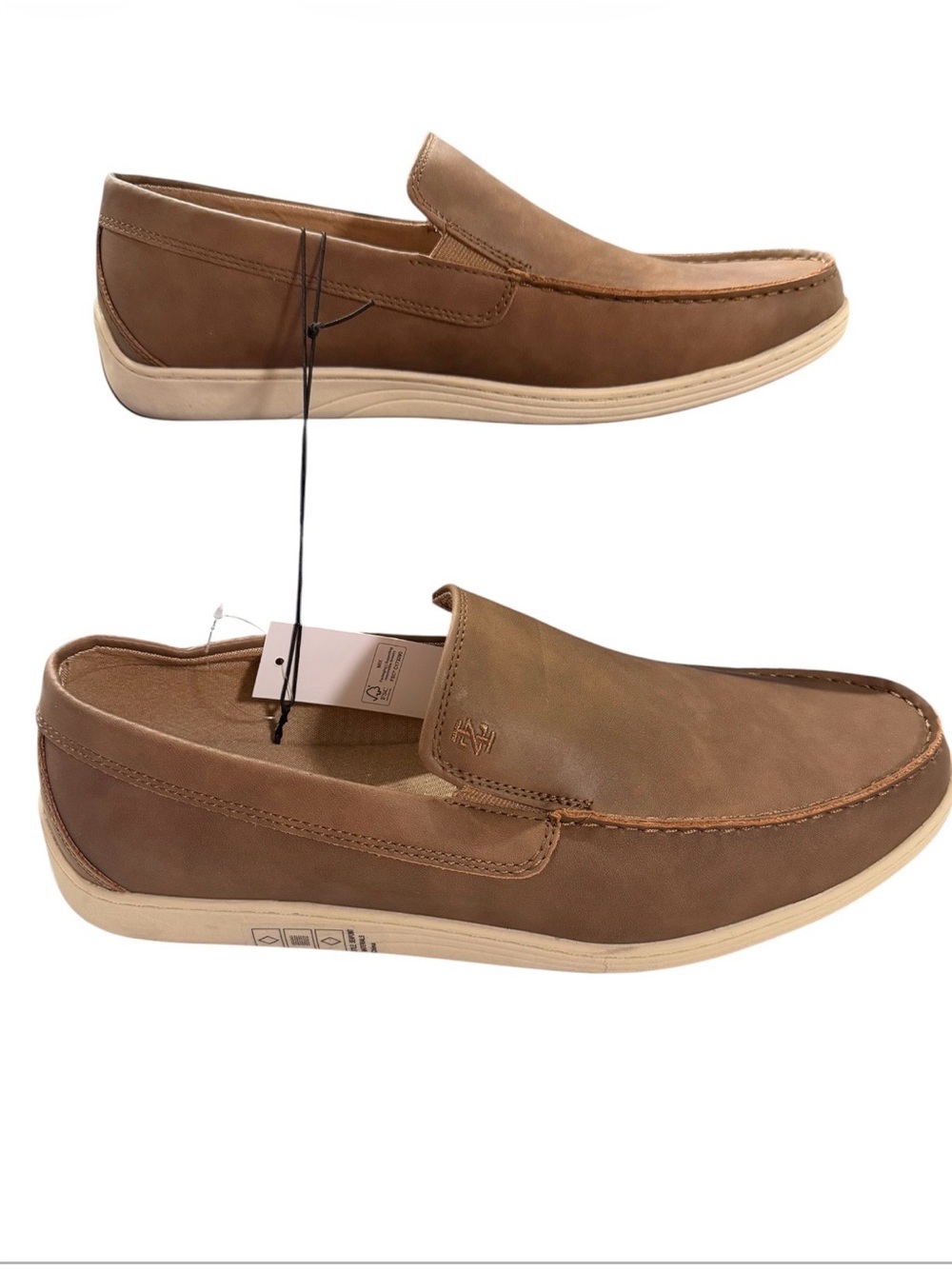 Izod Men's Seapoint Memory Foam Loafers - Tan - Size 12 NWT